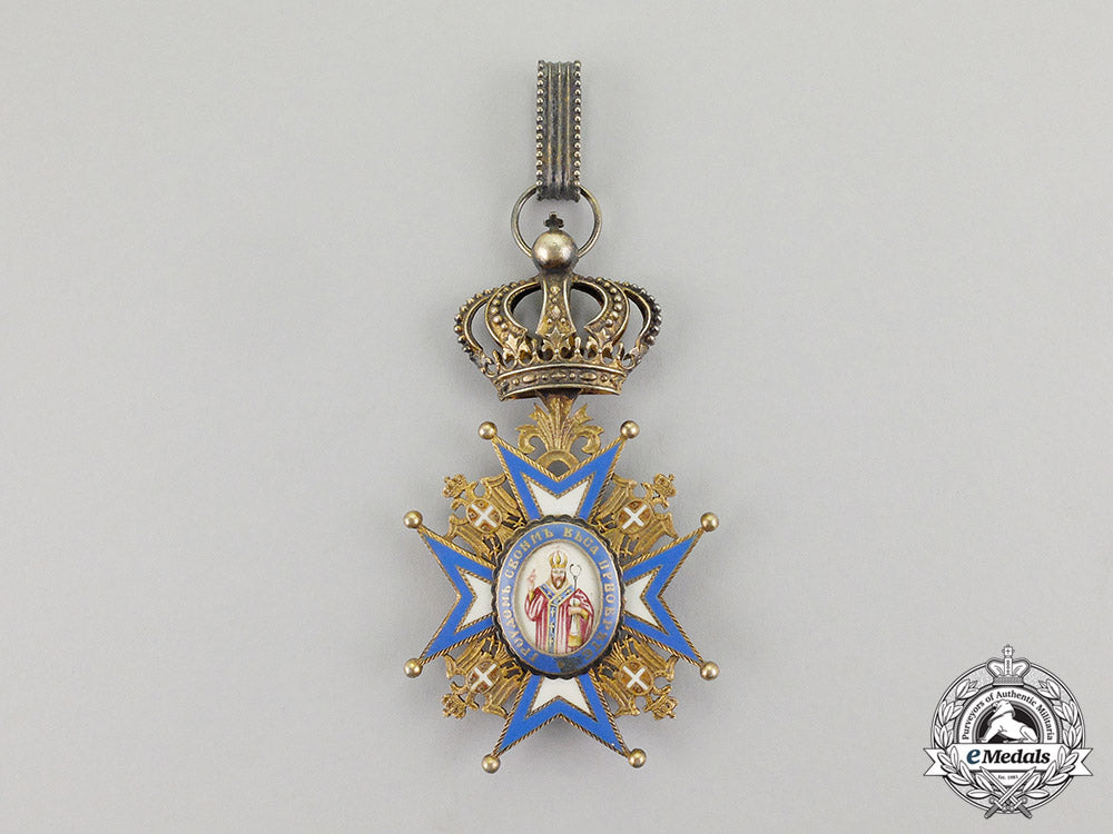 serbia,_kingdom._an_order_of_st._sava,_commander,_type_ii(1903-1921)_with_saint_in_red_robes_c17-993_1_1