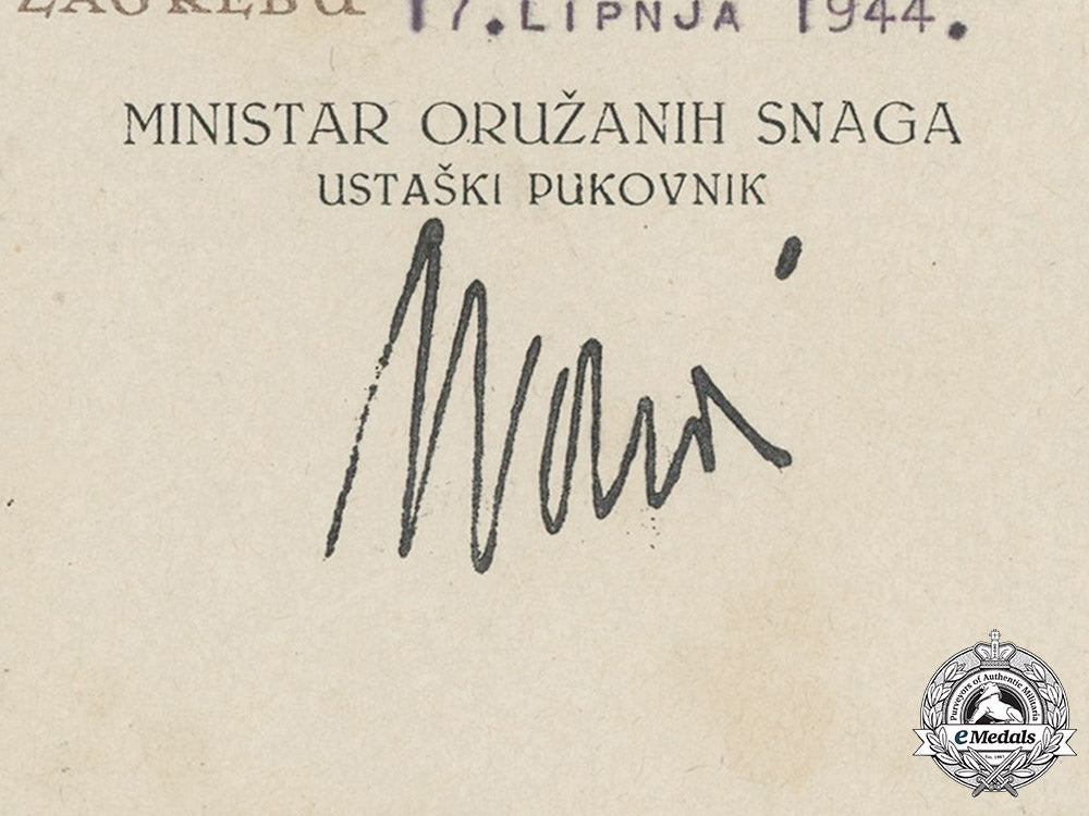 croatia._a_formal_croatian_document_for_the_award_of_the_a._pavelic_bravery_medal_c18-012267