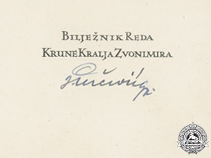 croatia._a_formal_croatian_document_for_the_award_of_the_king_zvonimir_order,_third_class_with_swords_c18-012273