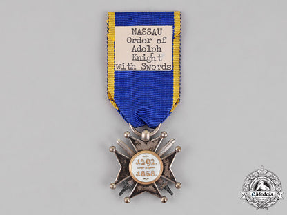 nassau,_an_order_of_adolph,4_th_class_badge_with_swords,_c.1860_c18-012606