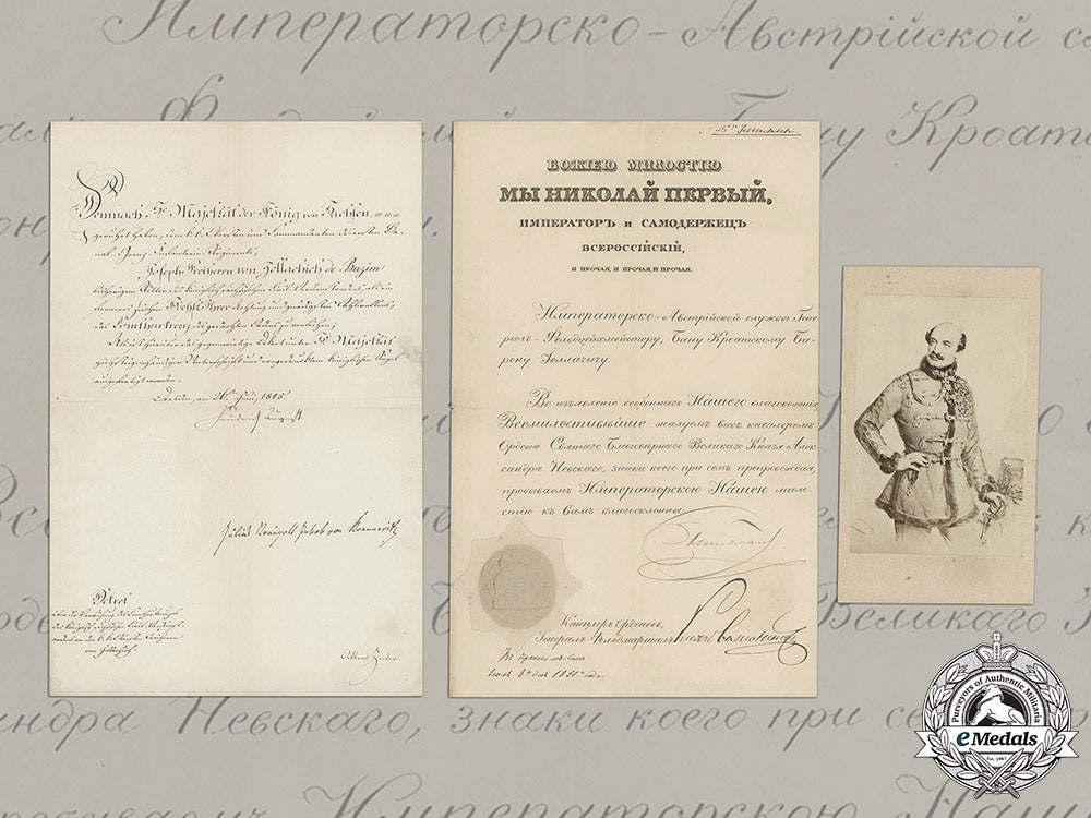 croatia._a_historically_important_pair_of_award_documents_to_national_hero_josip_jelačić_von_bužim_c18-013599