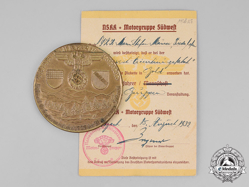 germany._a_nskk_motor_group_southwest_country_cruise_table_medal_with_its_award_certificate,_c.1939_c18-013759