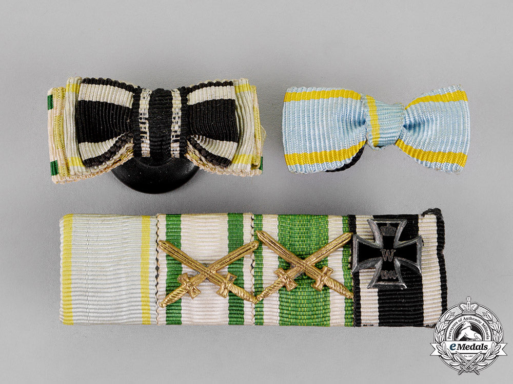 saxony,_kingdom._three_saxon_medal_ribbon_bars_and_boutonnieres_c18-014287