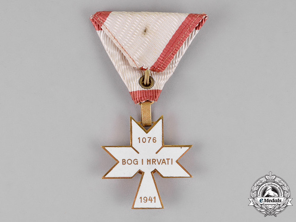 croatia._an_order_of_king_zvonimir's_crown,_third_class_knight,_with_gc_miniature_c18-014896