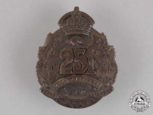 canada._a_scarce_silver251_st_infantry_battalion_officer's_cap_badge,_c.1917_c18-015879