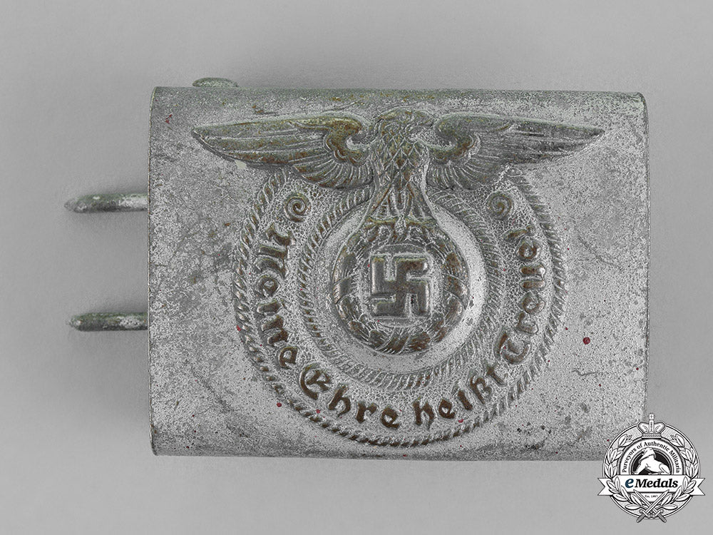 Germany A Waffen Ss Standard Issue Enlisted Mans Belt Buckle Emedals