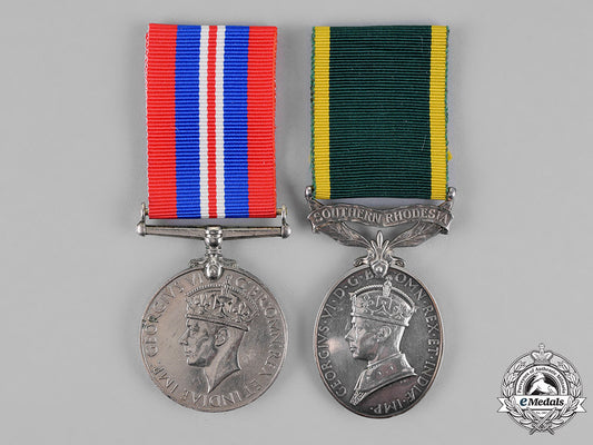 great_britain._a_southern_rhodesia_efficiency_medal_pair_to_warrant_officer1_st_class_joseph_pickanick_c18-018335