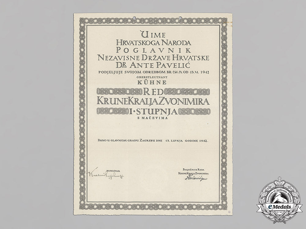 croatia._a_formal_croatian_document_for_the_award_of_the_king_zvonimir_order,1_st_class_with_swords_c18-018464