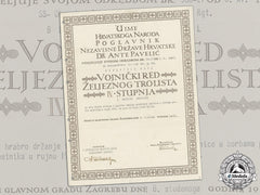 Croatia. A Military Order Of Trefoil Award Doc. To Ss-Obersturmbannführer Karl Berchtold