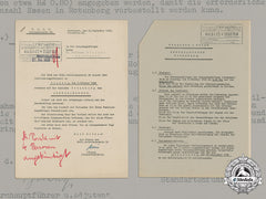 Germany, Nskk. An Invitation To Dr. Porsche And Family To Attend Thanksgiving With Motorstandarte 55