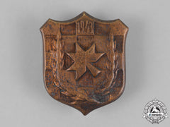 Croatia. A 1943 Iron Trefoil Officers School Commemorative Badge