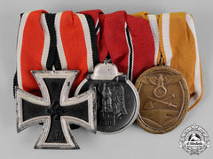 Germany. A Medal Bar With Three Medals, Awards, And Decorations