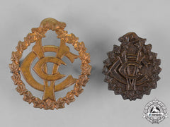 Canada. Two First War Royal Canadian Army Veterinary Corps Insignia