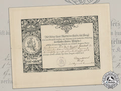 Germany, Imperial. An Emperor Wilhelm Centenary Medal Document To Gunner Reinhold Sprechert, Field Artillery, 1897