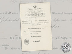 Bavaria, Kingdom. A Military Merit Cross 2Nd Class With Swords Award Document To Infantry Vizefeldwebel Paul Fischer, 1917