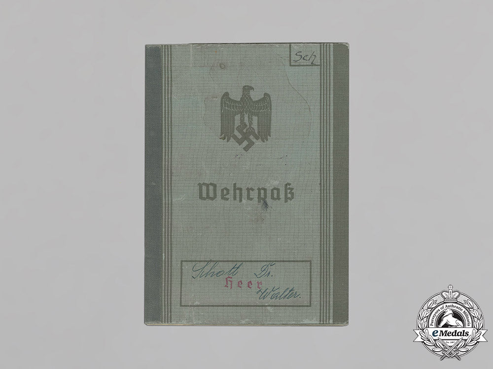 germany,_heer._a_wehrpaß_and_health_book_to_gefreiter_dr._walter_schott,_discharged_due_to_abnormal_mental_condition_c18-021034