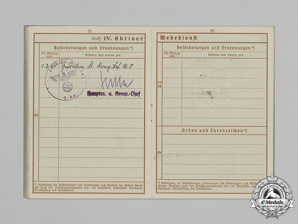 germany,_heer._a_wehrpaß_and_health_book_to_gefreiter_dr._walter_schott,_discharged_due_to_abnormal_mental_condition_c18-021039