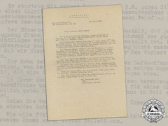Germany, Luftwaffe. A Letter To Father Of Luftwaffe Nco And Observer Hannes Humpe Gone Mia (Dkig)