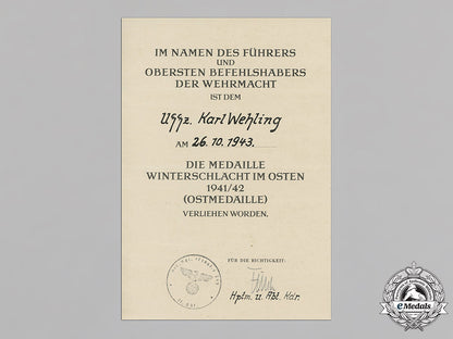 germany,_heer/_rad._award_documents&_emsland_cuff_title_to_obergefreiter_karl_wehling,1938-1943_c18-021251