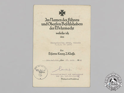 germany,_heer._an_iron_cross_ii_class_award_document_to_infantry_obergefreiter_wilhelm_göbel,1941_c18-021262
