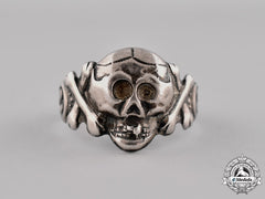 Germany. A Silver Skull Ring; 835 Marked