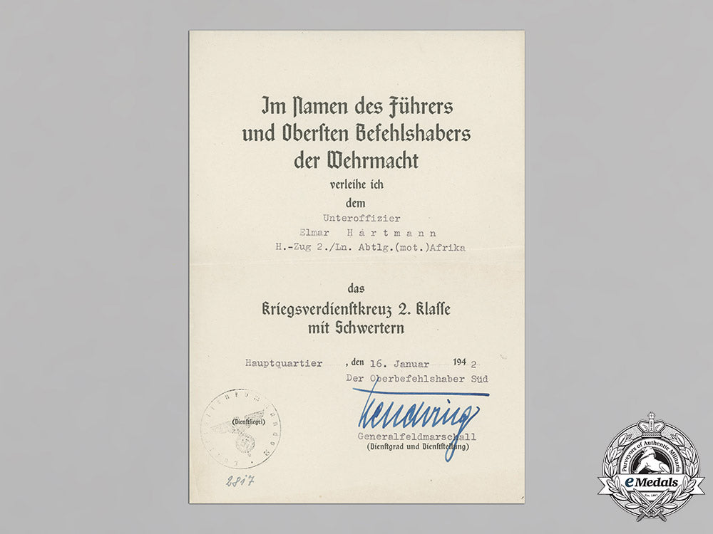 germany,_luftwaffe._a_collection_of_award_documents_to_feldwebel_elmar_hartmann(_afrika)_c18-021852