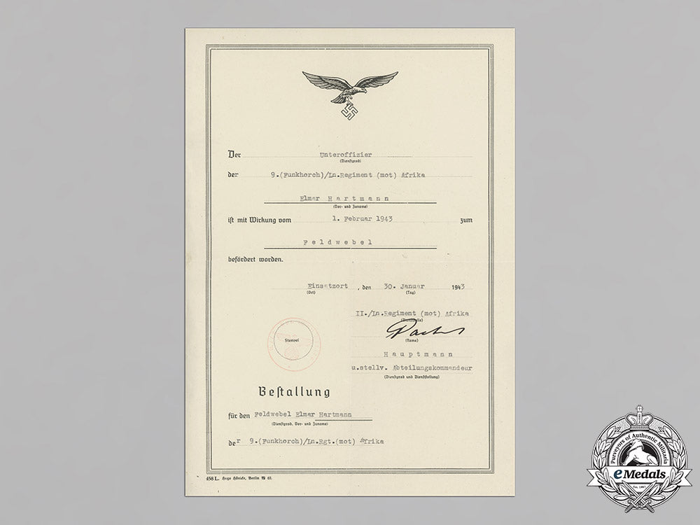 germany,_luftwaffe._a_collection_of_award_documents_to_feldwebel_elmar_hartmann(_afrika)_c18-021854