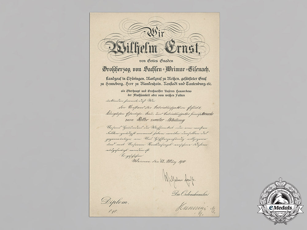 germany,_imperial._a_collection_of_appointment_documents_signed_by_wilhelm_ii,_king_of_prussia_c18-022311