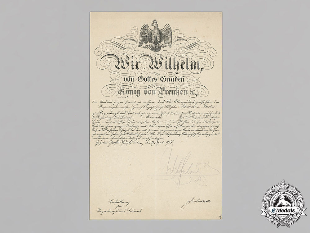 germany,_imperial._a_collection_of_appointment_documents_signed_by_wilhelm_ii,_king_of_prussia_c18-022313