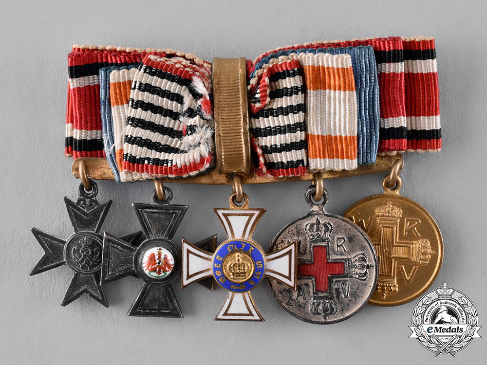 prussia,_state._a_boutonniere_with_five_miniature_medals,_awards,_and_decorations_c18-023611