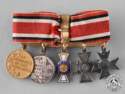 prussia,_state._a_boutonniere_with_five_miniature_medals,_awards,_and_decorations_c18-023612