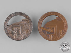 France, Republic. Two Maginot Line Beret Badges