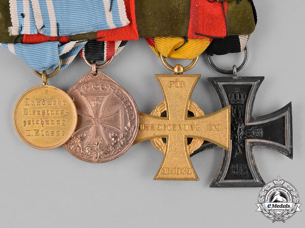 lippe._a_prussian-_lippian_medal_bar_with_four_medals,_awards,_and_decorations_c18-024608