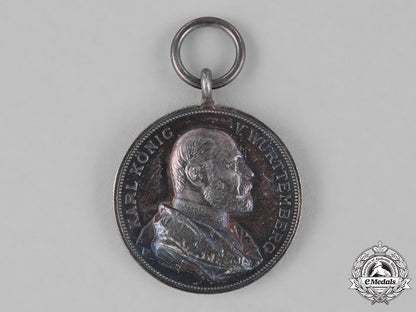 württemberg._a_silver25-_year_jubilee_medal_for_the_reign_of_king_carl_c18-025549