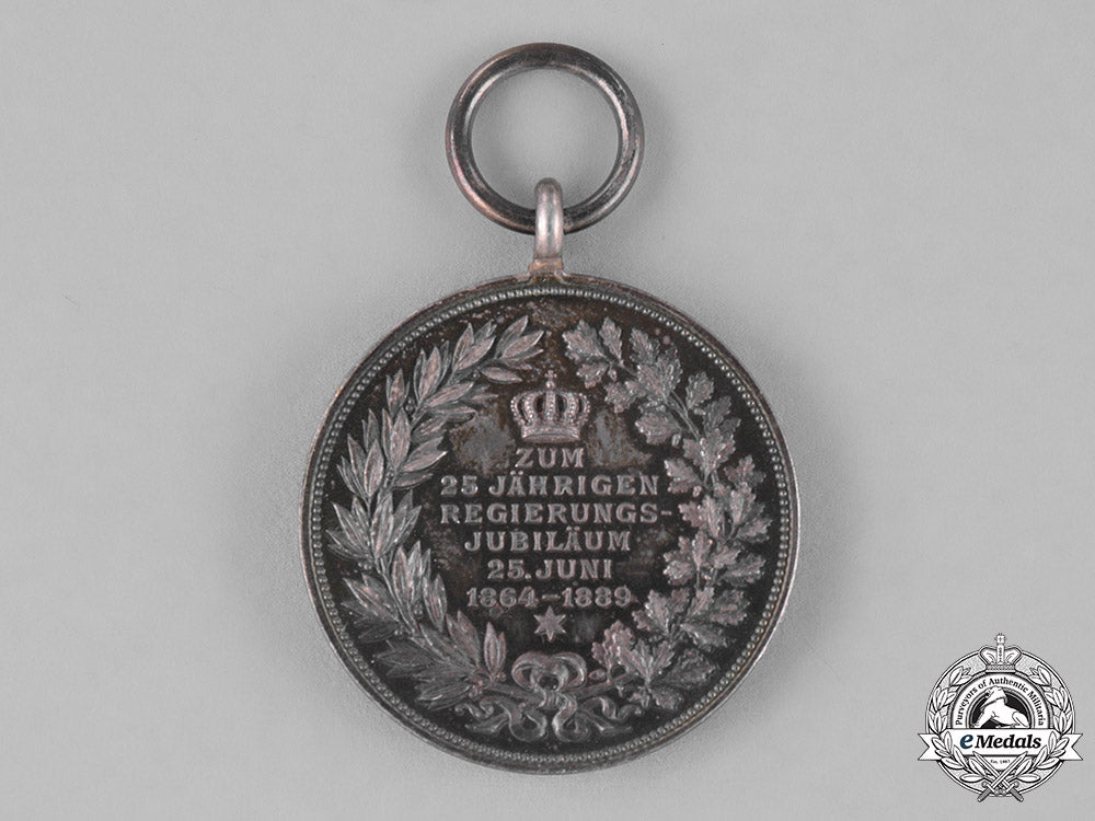 württemberg._a_silver25-_year_jubilee_medal_for_the_reign_of_king_carl_c18-025550