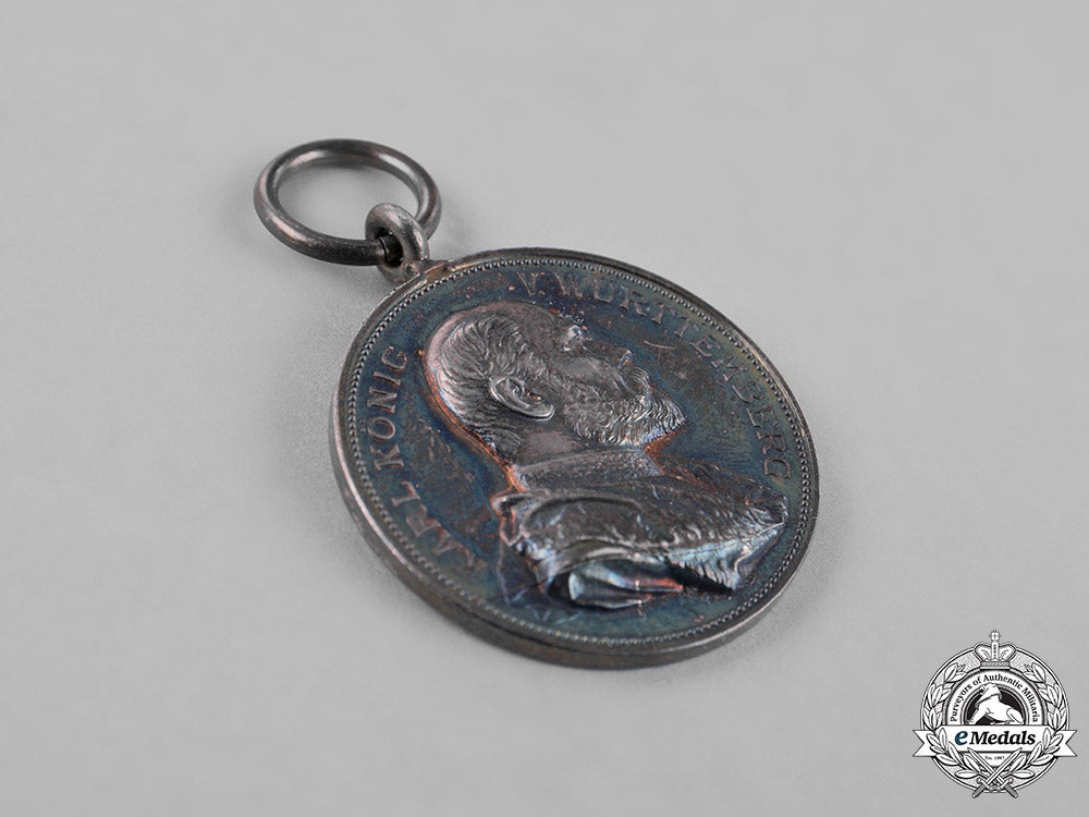 württemberg._a_silver25-_year_jubilee_medal_for_the_reign_of_king_carl_c18-025551
