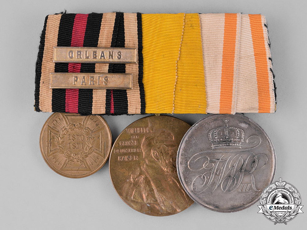 prussia,_state._a_medal_bar_with_three_medals,_awards,_and_decorations_c18-025552