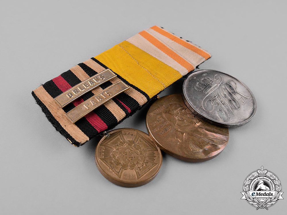 prussia,_state._a_medal_bar_with_three_medals,_awards,_and_decorations_c18-025554
