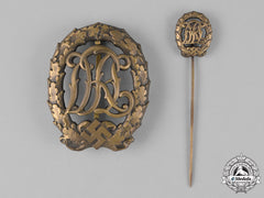 Germany. A Drl Sports Badge, Bronze Grade, With Matching Stick Pin, By Wernstein