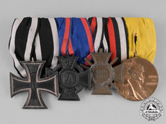 Germany, Empire. A First War German Medal Bar With Four Medals, Awards, And Decorations