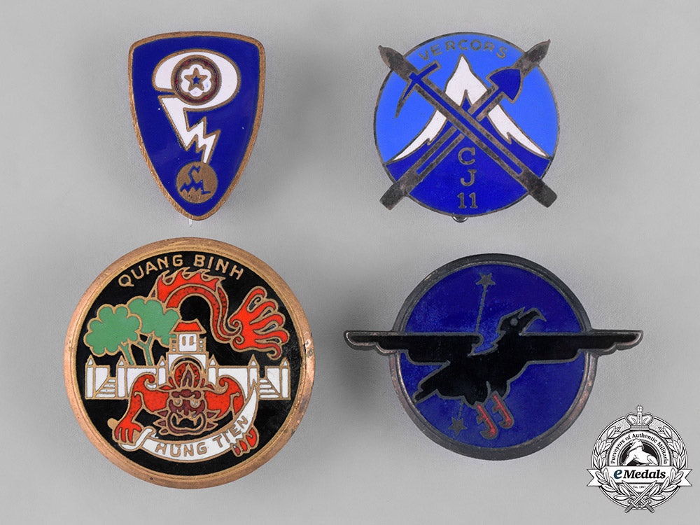 france,_republic._sixteen_overseas_service_french_military_insignia_badges_c18-026989_1
