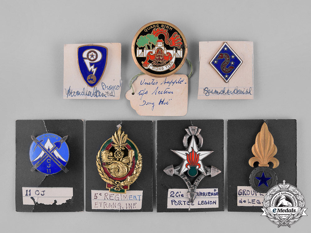 france,_republic._sixteen_overseas_service_french_military_insignia_badges_c18-026995_1