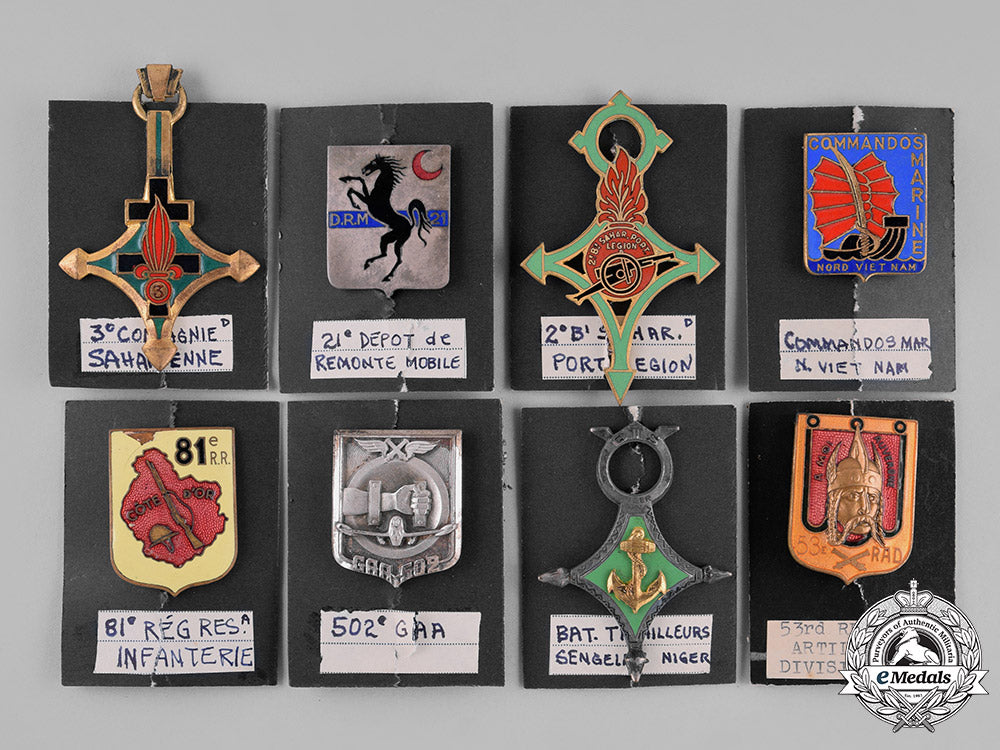 france,_republic._sixteen_overseas_service_french_military_insignia_badges_c18-027005_1