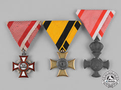 Austria, Empire. Three Imperial Austrian Medals, Awards, And Decorations