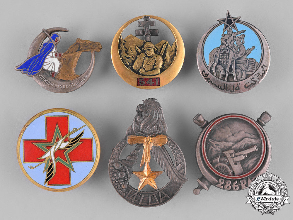 france,_republic._sixteen_french_overseas_military_insignia_c18-028852_1