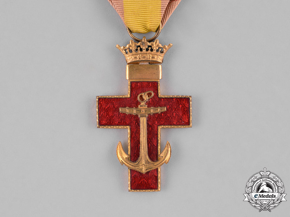 spain,_franco_period._an_order_of_naval_merit,_i_class_cross,_red_distinction,_c.1950_c18-029280