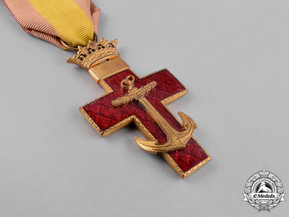 spain,_franco_period._an_order_of_naval_merit,_i_class_cross,_red_distinction,_c.1950_c18-029283