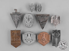Germany, Third Reich. Ten Hj/Bdm/Dj Sports Festival, Rally, And Youth Festival Badges