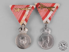 Austria, Empire. Two Silver Bravery Medals