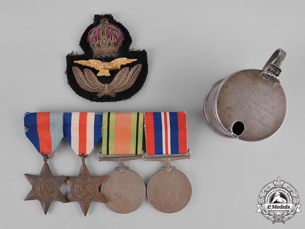 united_kingdom._second_world_war_medals_and_miniature_tankard_presented_by_flt_lt._hanley_to_kohat_officers,_c.1934_c18-030871